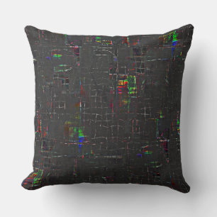 Rustic coloured drawing in night darkness up jute cushion