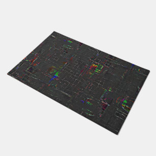 Rustic coloured drawing in night darkness up jute doormat