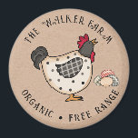 Rustic Colourful Farm Fresh Eggs Magnet<br><div class="desc">Upgrade your homestead or family farm with this beautiful vintage egg carton sticker featuring a cartoon chicken and eggs illustration on a kraft background. Customise with your own family name and be sure to check out our store for more items from this collection where you can choose between different colours...</div>