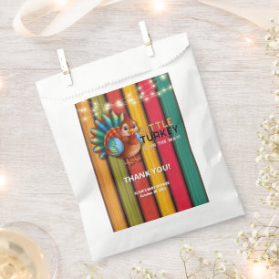 Rustic Colourful Little Turkey Baby Shower Favour Bag