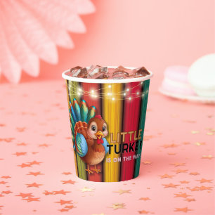 Rustic Colourful Little Turkey Baby Shower Paper Cups