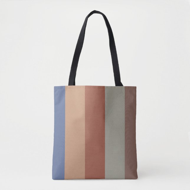 Rustic Colours Classic Straight Bands Tote Bag (Front)