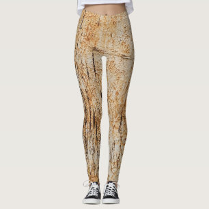 Rustic colours intertwine in corroded metal textur leggings