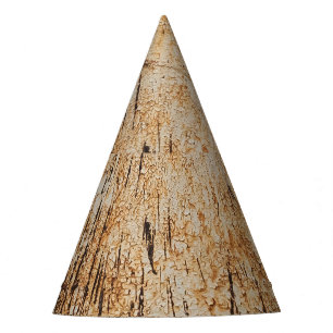 Rustic colours intertwine in corroded metal textur party hat