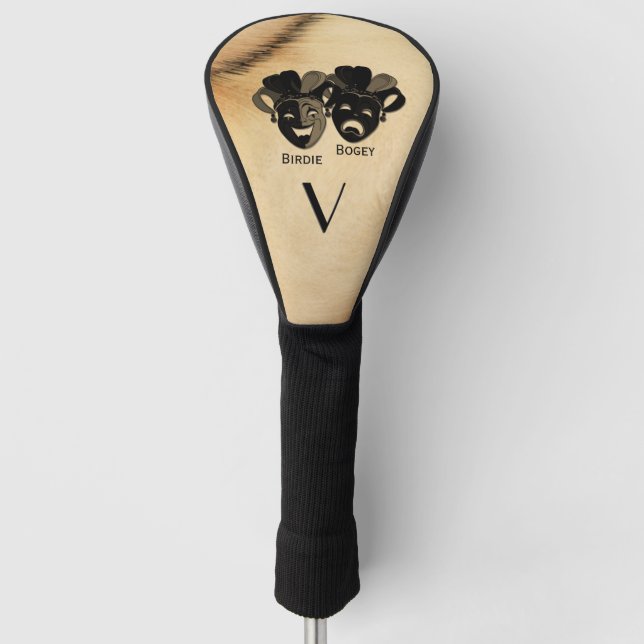 Rustic Comedy and Tragedy Theatre Design Golf Head Cover (Front)