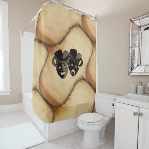 Rustic Comedy and Tragedy Theatre Design Shower Curtain
