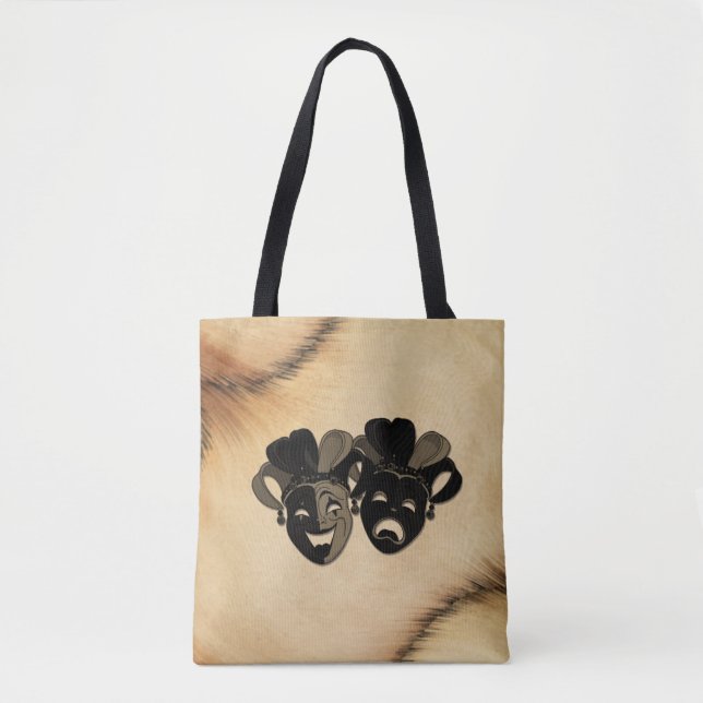 Rustic Comedy and Tragedy Theatre Design Tote Bag (Front)