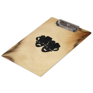 Rustic Comedy and Tragedy Theatre Masks Clipboard