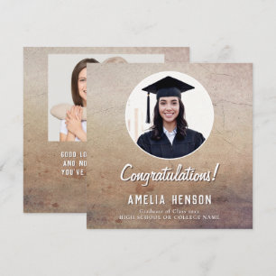 Rustic Congratulations Graduate 2 Photo Graduation Card
