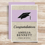 Rustic Congratulations Graduate Cap Graduation Card<br><div class="desc">Rustic Dusty Pink Congratulations Graduate Hat Graduation Card with a Graduate Name. Graduation card with graduation cap, text Congratulations, a name of the graduate, Class of on the front side - personalise with your text. The text is on a beige rustic background and the kcap is on a dusty pink....</div>