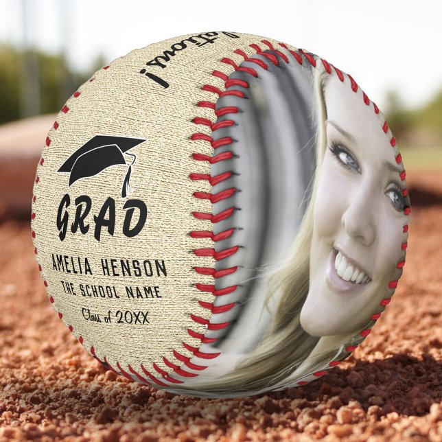 Rustic Congratulations Graduation Photo Baseball (Creator Uploaded)