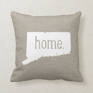 Rustic Connecticut Home State Throw Pillow