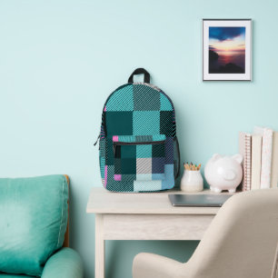 Rustic Contemporary Plaid Printed Backpack