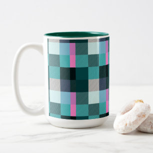 Rustic Contemporary Plaid  Two-Tone Coffee Mug