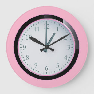 Rustic Contemporary Round Pink Acrylic Wall Clock