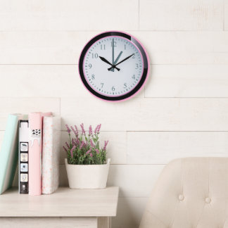 Rustic Contemporary Round Pink  Acrylic Wall Large Clock