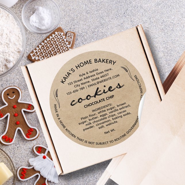Rustic Cookies Label Cottage Bakery Packaging (Creator Uploaded)