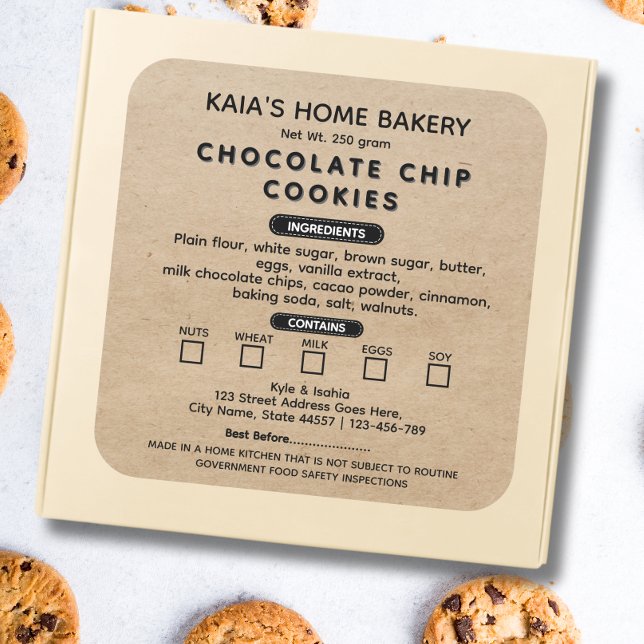 Rustic Cookies Label Cottage Bakery Packaging (Creator Uploaded)