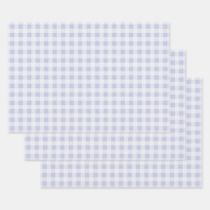 Rustic Cool Periwinkle Grey Gingham Wrapping Paper Sheet