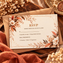 Rustic Copper Brown Autumn Floral Wedding