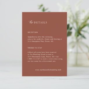 Rustic Copper Editorial Modern Wedding Enclosure Card