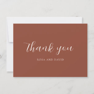 Rustic Copper Editorial Modern Wedding Thank You Card