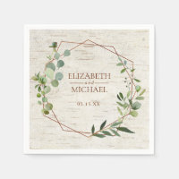 Rustic Copper Geometric Eucalyptus Birch Wedding