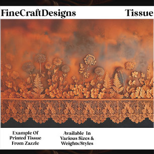 Rustic Copper & Lace Floral Panel EJ7 Decoupage Tissue Paper