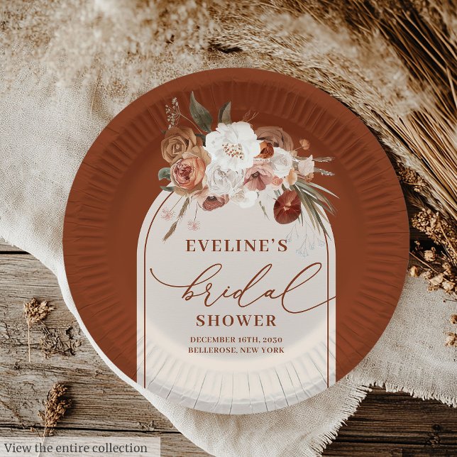Rustic copper pampas floral bridal shower plates (Rustic copper pampas floral bridal shower plates

)
