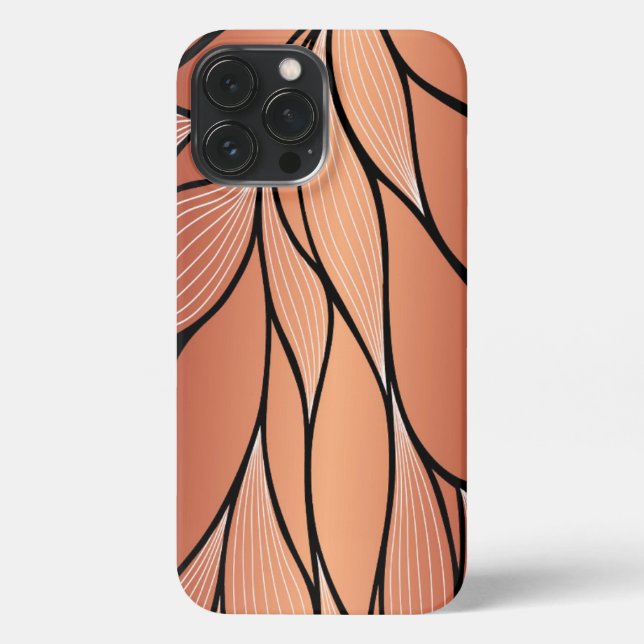 Rustic Coppery Bronze Leave Pattern  iPhone Case (Back)