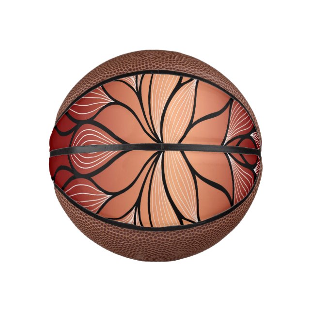 Rustic Coppery Bronze Leave Pattern  Mini Basketball (Front)