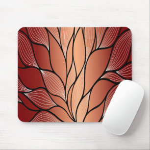 Rustic Coppery Bronze Leave Pattern  Mouse Pad