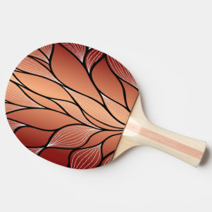 Rustic Coppery Bronze Leave Pattern  Ping Pong Paddle