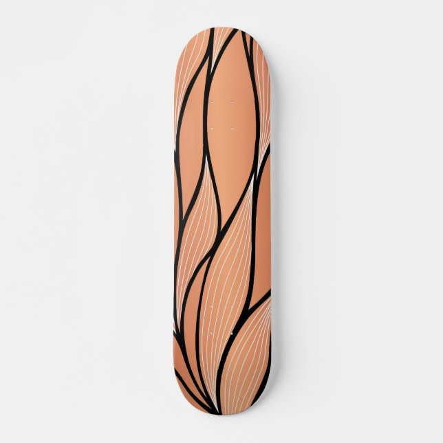 Rustic Coppery Bronze Leave Pattern  Skateboard (Front)