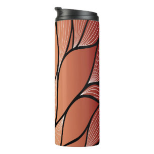 Rustic Coppery Bronze Leave Pattern Thermal Tumbler