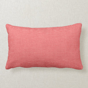 Rustic Coral Faux Burlap Accent Pillow