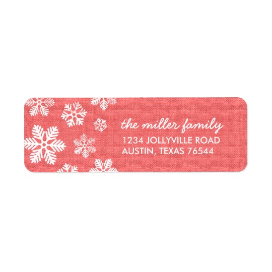 Rustic Coral Snowflakes Address Labels