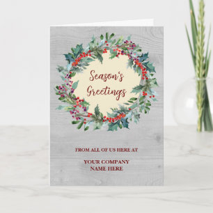 Rustic Corporate Christmas Holiday Card
