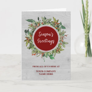 Rustic Corporate Christmas Holiday Card