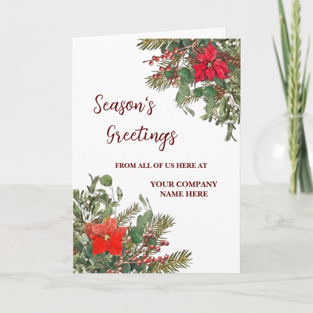 Rustic Corporate Christmas Holiday Card (Front)