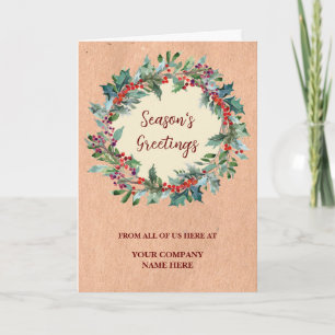 Rustic Corporate Christmas Holiday Card