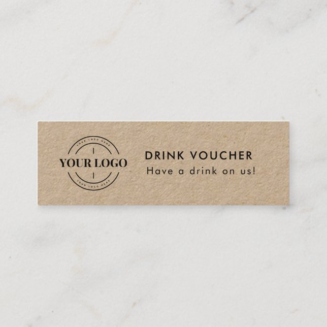 Rustic Corporate Event Logo Drink Voucher Ticket (Back)