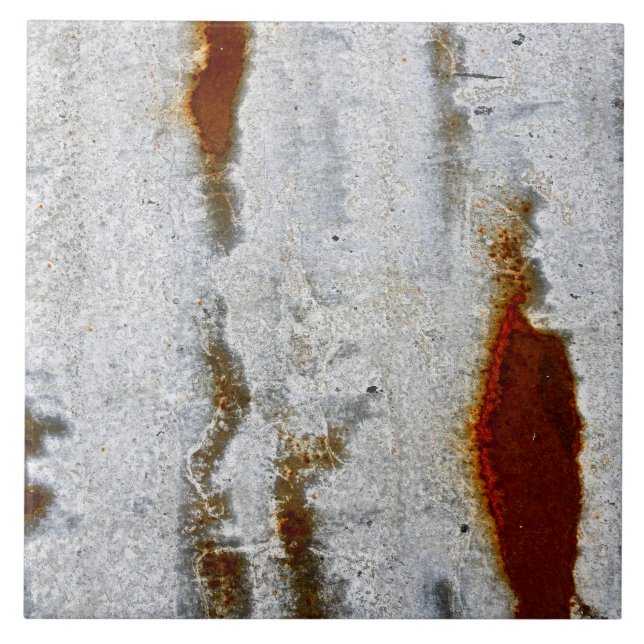 Rustic Corrugated Metal Ceramic Tile (Front)