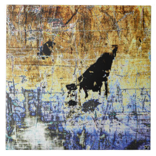 Rustic Corrugated Metal Ceramic Tile