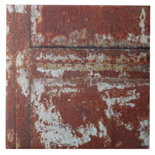 Rustic Corrugated Metal Ceramic Tile