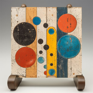 Rustic Cosmos - Abstract Celestial Ceramic Tile