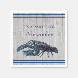 Rustic Costal Nautical Navy Blue Grey wood Napkins