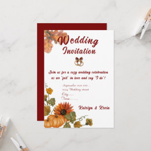 Rustic& Cosy Autumn Wedding Collection invitation 