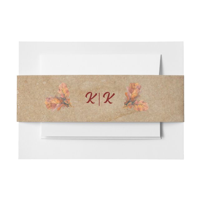 Rustic & Cosy Autumn Wedding Collection Invitation Belly Band (Front Example)