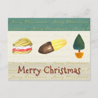 Rustic Cosy Biscuits Cookies Christmas Holiday Postcard